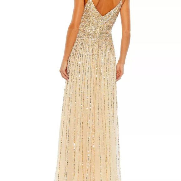NEW Mac Duggal Sequined Sleeveless Wrap Over A Line Gown with tags SIZE 10 - Picture 5 of 5